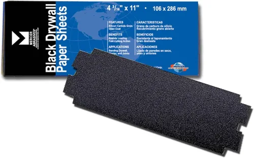 Vista 3 de Mercer Industries 245060 Hojas de lijado para paneles de yeso de grano 60 (paquete de 100), 4-3/16" x 11