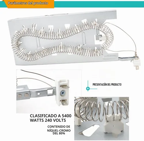 Vista 3 de WED5620HW0 WED5620HW2 WED5620HW1 Kit de elemento calefactor para secadora para hidromasaje