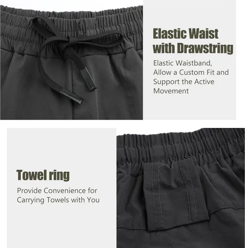 Vista 5 de Suwangi Pantalones cortos deportivos para hombre, de secado rápido, pantalones cortos de entrenamiento para hombre, ligeros, deportivos