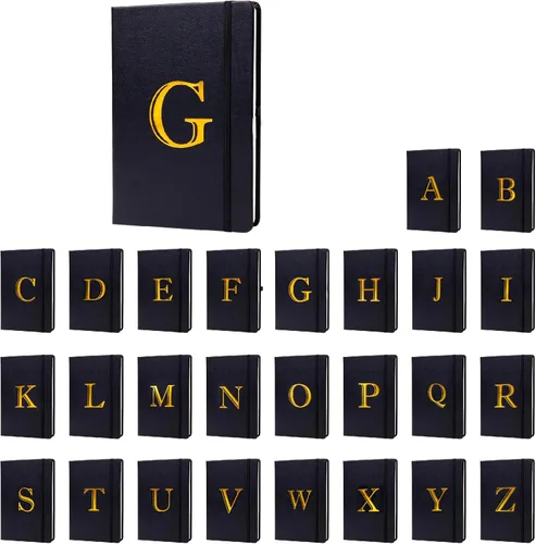 Vista 2 de Cuaderno de negocios para hombres y mujeres, cuaderno A5 con A-Z, cuaderno de papel de escritura de doble cara con divisores, diario de viaje