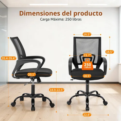 Vista 3 de BestOffice Silla de Oficina Ergonómica Barata Silla de Escritorio de Malla Silla de Computadora Soporte Lumbar Ejecutiva Moderna Taburete Ajustable
