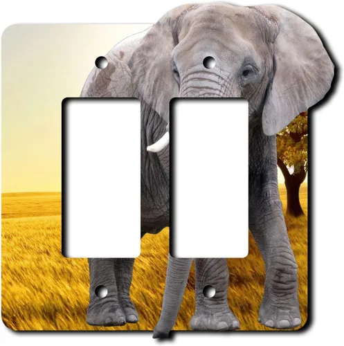 Vista 12 de Cubierta eléctrica acrílica decorativa de elefante - Interruptor de luz doble