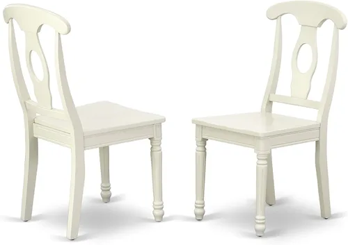 Vista 6 de East West Furniture AVKE5-LWH-W - Juego de muebles de comedor de 5 piezas, incluye una mesa de cocina ovalada con hojas de mariposa y 4 sillas