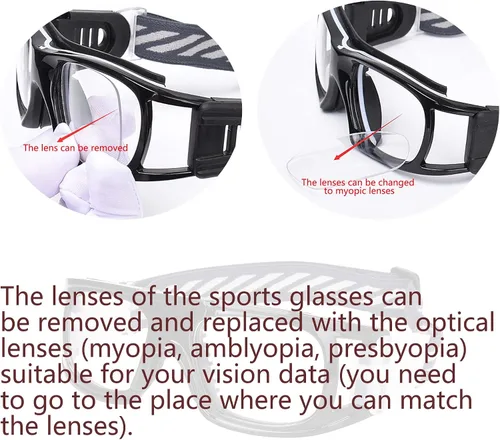 Vista 3 de SooGree Gafas deportivas para hombre, gafas protectoras antivaho para baloncesto