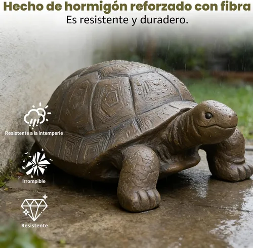 Vista 9 de SKYFIRE Estatuas de tortuga para jardín, figuras de hormigón reforzado con fibra de 29.5 x 15.7 x 11.8 pies, esculturas de jardín y decoración