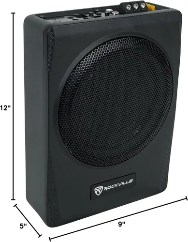 Vista 10 de Rockville Subwoofer delgado bajo el asiento amplificador integrado, carcasa de aluminio, control remoto, perfecto para audio de coche/camión
