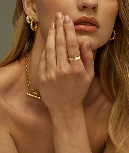 Vista 7 de GIEOGOCN Anillos de oro para mujer que no se deslustra, delicados anillos apilables chapados en oro de 14 quilates para mujeres, adolescentes