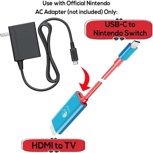 Vista 4 de Cable de conversión USB tipo C a HDMI para modo de acoplamiento de TV, compatible con Nintendo Switch, Steam Deck, Samsung Dex Station
