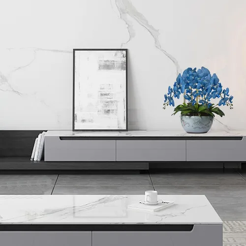 Vista 6 de FagusHome Phalaenopsis - Flores artificiales de 9 cabezas, 4 piezas de orquídeas artificiales de 42 pulgadas, plantas de tallo para decoración