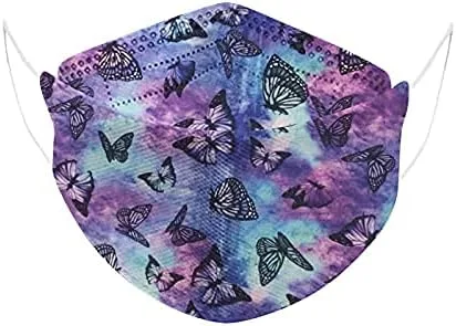 Vista 8 de 50 cubrebocas desechables florales con diseños 3D para mujer, cubrebocas transpirable de 4 capas con alambre para la nariz