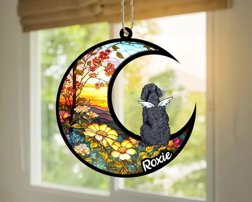 Vista 154 de LOVELYPOD Adorno de Navidad personalizado para perro Basset Hound (marrón) Basset Hound (marrón) adorno para atrapasoles de perro, razas de perros