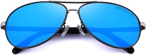 Vista 6 de MERRY'S Gafas de sol de piloto clásicas para hombre, estilo de moda, polarizadas, 100% UV, S8766
