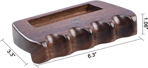 Vista 2 de CROWN ME Soporte de madera ponderado de palo de piscina de 4 tacos, soporte para palos de billar, soporte de tiza