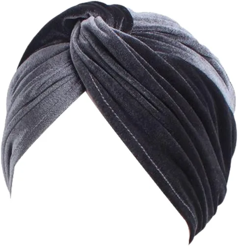 Vista 5 de DECOU Sombrero de gorra StrecthTurban con pliegues de color brillante Negro