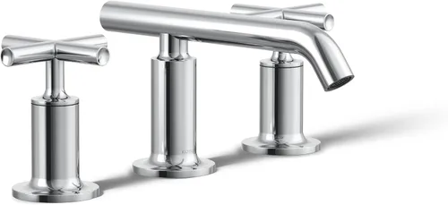 Vista 39 de KOHLER K-14408-4-AF Purist - Grifo para lavabo de baño, 3 agujeros, manijas de palanca alta generalizadas y boquilla de cuello de cisne alto, 1.2