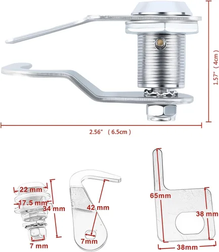 Vista 4 de Cerradura de motocicleta Harley Trunk Latch Tour Pak Lock con 2 llaves se adapta a modelos Harley Davidson 1991-2013 con Tour Pak