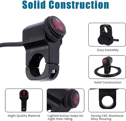 Vista 4 de Kit de arnés de cableado de interruptor Somaer para luz LED de motocicleta, con 3 modelos: siempre encendido/estroboscópico/parpadeo izquierdo