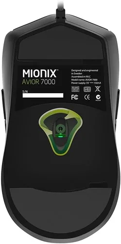 Vista 3 de Mionix mouse Ambidiestro Negro LED multicolor