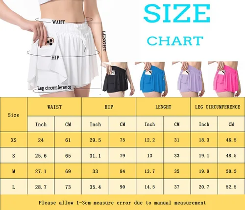 Vista 5 de Pantalones cortos fluidos, 2 en 1, con diseño de mariposa, pantalones cortos atléticos de cintura alta para mujer, entrenamiento, ciclismo, correr