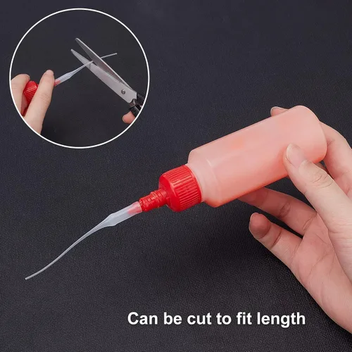 Vista 4 de PH PandaHall Puntas de pegamento, 100 piezas de pegamento de plástico micro puntas extensor blanco aplicador de precisión para modelo de botella