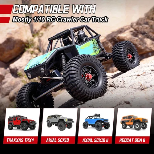 Vista 5 de Hobbypark 2.2 Neumáticos de oruga para llantas de rueda 2.2 Beadlock para Traxxas TRX4 Axial SCX10 II AX10 Wraith D90 con insertos de espuma