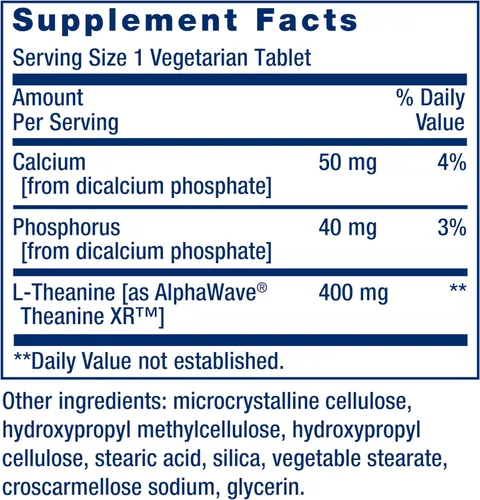 Vista 3 de Life Extension Theanine XR™ Alivio del estrés – L-teanina – Promueve una respuesta tranquila al estrés diurno – Sin OMG, sin gluten, vegetariano