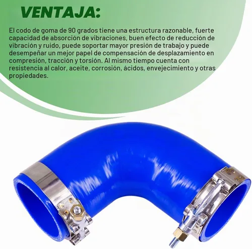 Vista 3 de Manguera de codo de goma de silicona de 90 grados con abrazaderas se adapta a Peterbilt Kenworth Paccar F04-6006