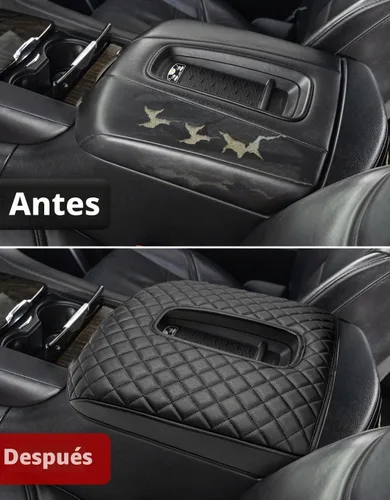 Vista 7 de KBH Funda para reposabrazos de consola central para Cadillac Escalade 2015-2020, borde de cuero de vinilo, protector de cojín de consola central