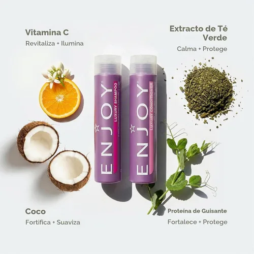 Vista 4 de Champú hidratante Enjoy para el cuidado profesional del cabello sin sulfato (con sensor de limpieza), 10.1 oz