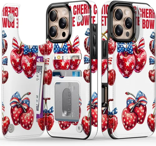 Vista 80 de FUNMIKO Funda tipo cartera para iPhone 13 con tarjetero, bloqueo RFID, protección de grado militar y obras de arte impresas con rayos UV, cierre