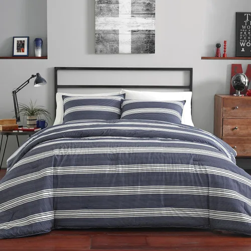 Vista 14 de Nautica - Juego de edredón King, ropa de cama reversible de algodón con fundas a juego y bolsa de lavandería reutilizable, peso medio, certificado