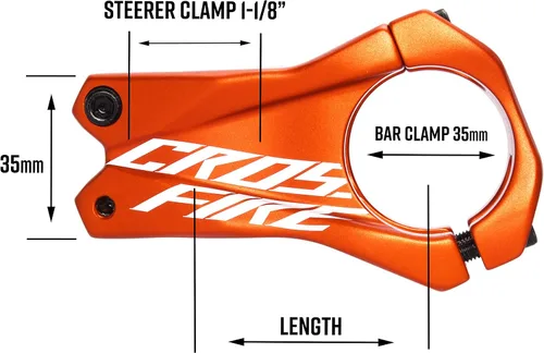 Vista 4 de Funn Crossfire Mountain Bike Stem with 35mm Bar Clamp - Durable and Lightweight Alloy Bicycle Stem for Mountain Bike and BMX Bike