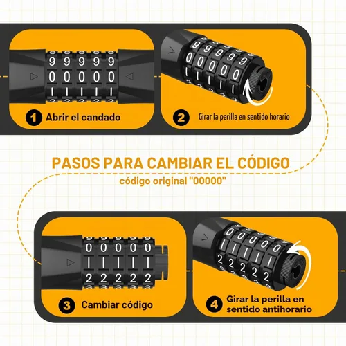Vista 6 de Candado para Scooter Eléctrico, Candado para Bicicleta, Candado de Cable con Combinación de 5 Dígitos, Dobles Candados de Cable Antirrobo de 41