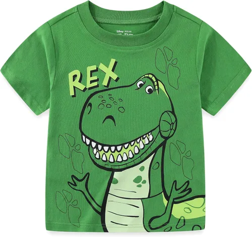 Vista 2 de Disney Toy Story Woody, Buzz and Rex - Camiseta de manga corta para niños, paquete de 4 unidades para niños pequeños