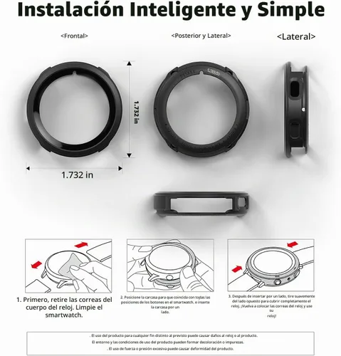 Vista 9 de Ringke - Funda para Samsung Galaxy Watch 4 de 1.732 pulgadas (1.732 in), color negro