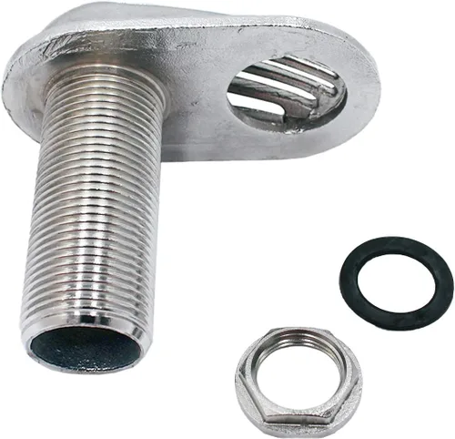 Vista 3 de SHENGHUISS 316 Stainless Steel Boat Intake Strainer Threaded Thru-Hull Water Pick-up Inlet Filter Scoop with Rubber Washer Gaskets(1-1/4" & 3/4")