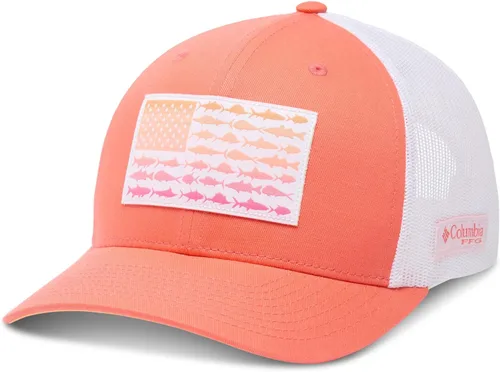 Vista 20 de Columbia Snapback de malla con bandera de pez PFG Negro y piedra oscura.