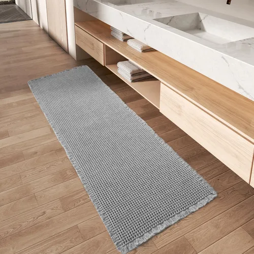 Vista 35 de AMOAMI Tapete de baño mejorado con diseño de gofre, súper absorbente, antideslizante, para suelo de baño, lavable a máquina, con borlas, tapetes