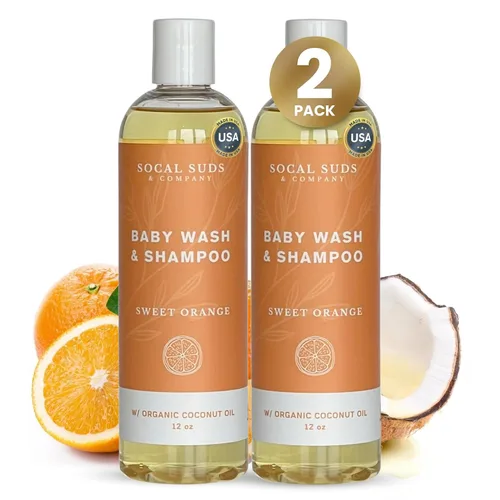 Vista 12 de SoCal Suds & Company Champú orgánico para bebés y gel de baño - Jabón de Castilla 2 en 1, hipoalergénico, piel sensible, jabón natural, champú