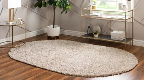 Vista 3 de Unique Loom Colección Davos Shag - Alfombra Lino