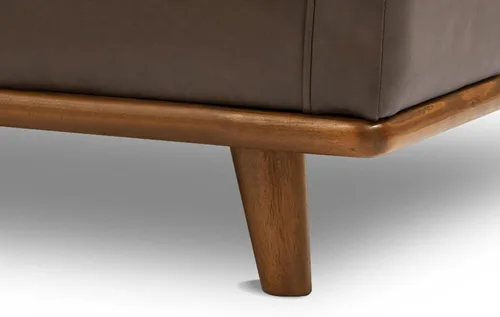 Vista 5 de Valencia Artisan - Silla decorativa de cuero completo de 41.5 pulgadas, piel de napa italiana pura, acento de madera maciza, máxima comodidad