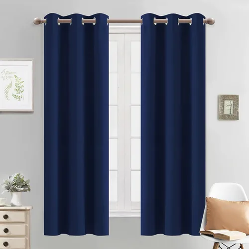Vista 31 de Yakamok Cortinas opacas para dormitorio, aislamiento térmico, cortinas de oscurecimiento de habitación para sala de estar, juego de 2 paneles