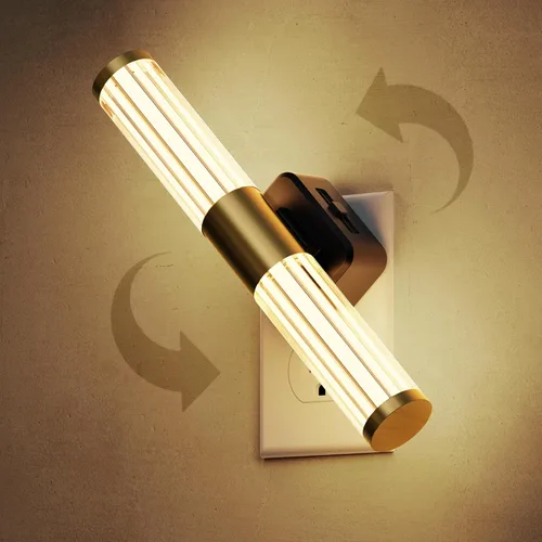 Vista 20 de L LOHAS LED Luz nocturna, luces nocturnas enchufables a la pared, sensor de luz automática de rotación de 180° [1 paquete], brillo ajustable de 0 a