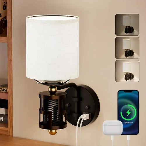 Vista 9 de N12-3 Aplique de pared de ratán bohemio de dos luces, accesorios de tocador para espejo, pantalla tejida en cruz y lámpara de pared cableada