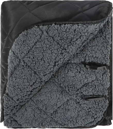 Vista 12 de REDCAMP Manta grande para acampar con forro sherpa, color negro, 59 x 50