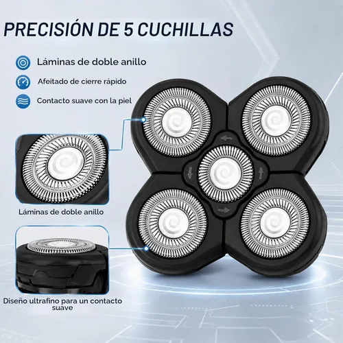 Vista 3 de 5 cabezales de afeitadora, 2 cabezales de afeitadora de repuesto para maquinilla de afeitar eléctrica, afeitadora calva, cabeza de afeitadora