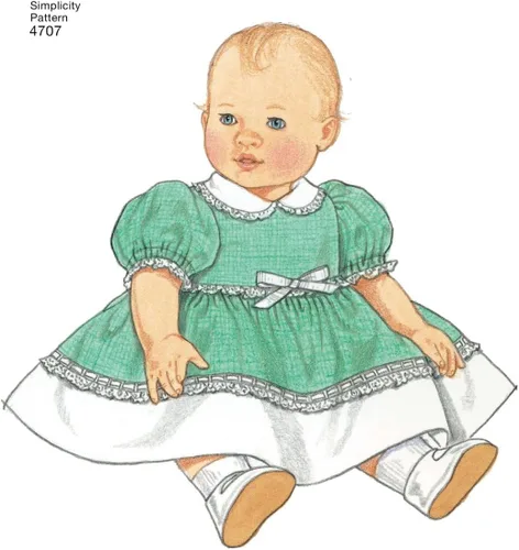 Vista 8 de Simplicity 4707 - Patrones de costura vintage para muñecas de bebé para niñas por Teri, A (S-L)