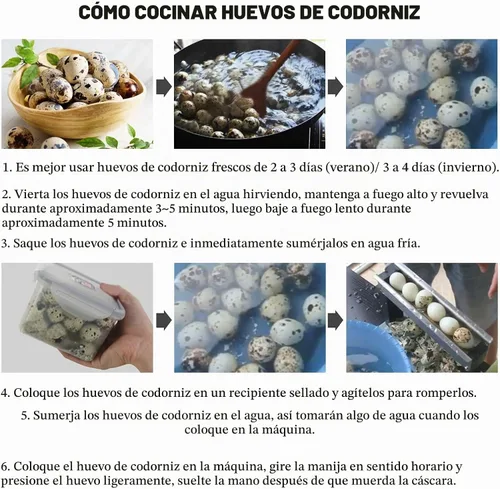 Vista 8 de Máquina peladora de huevos de codorniz manual de codorniz, desgranadora de huevos de codorniz doméstica para cáscara de huevos de codorniz hervido