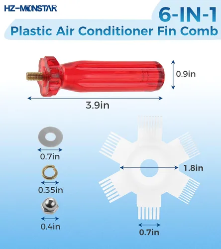 Vista 2 de Juego de 5 peines de condensador de aire acondicionado, 3 piezas de aletas de condensador de aletas alisadoras, 2 peines de aleta limpiador