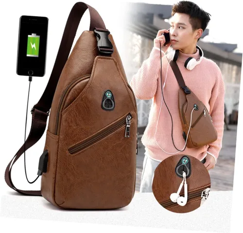 Vista 3 de VALICLUD 2pcs Men Crossbody Bags Mens Messenger Bag Men Messenger Bag Crossbody for Men Small Backpack for Men Chest Bag Men Chest Bag for Men Sling